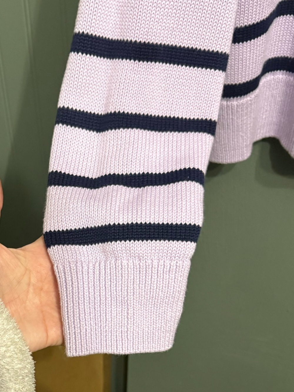 Vineyard Vines Women’s Purple Stripe Cotton Fisherman Sweater XL Preppy Coastal - Picture 8 of 8